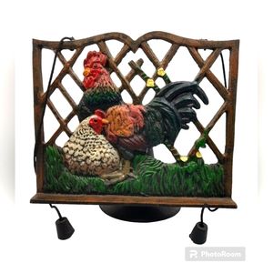 Cast Iron Cookbook Holder - Rooster motif